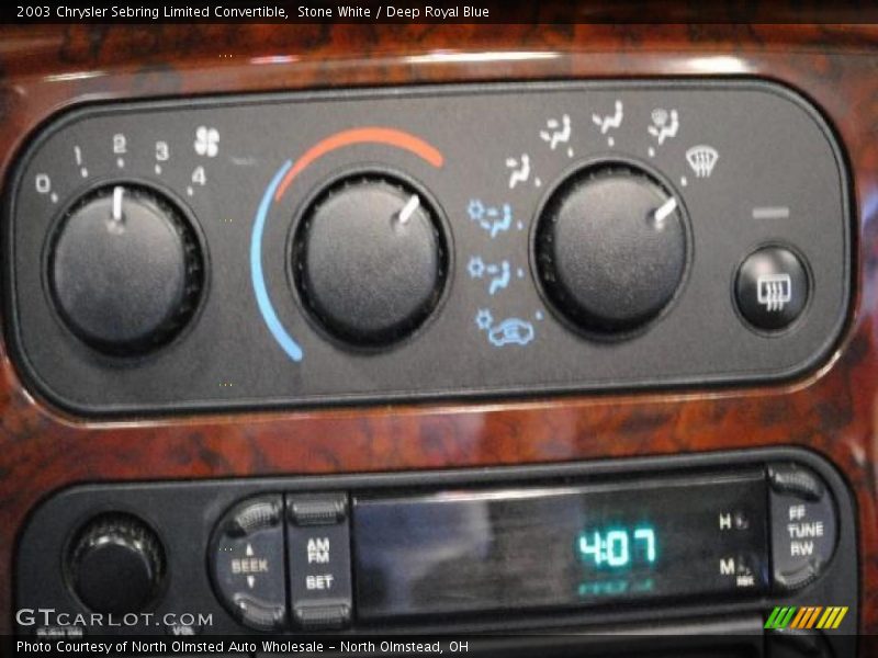 Stone White / Deep Royal Blue 2003 Chrysler Sebring Limited Convertible