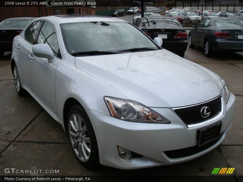 Glacier Frost Pearl / Black 2008 Lexus IS 250 AWD