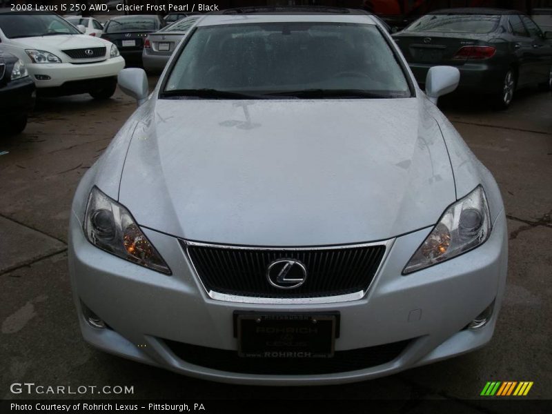 Glacier Frost Pearl / Black 2008 Lexus IS 250 AWD