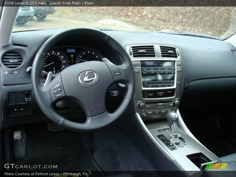 Glacier Frost Pearl / Black 2008 Lexus IS 250 AWD