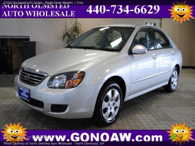Bright Silver Metallic / Gray 2009 Kia Spectra EX Sedan