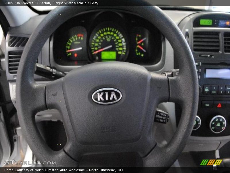 Bright Silver Metallic / Gray 2009 Kia Spectra EX Sedan