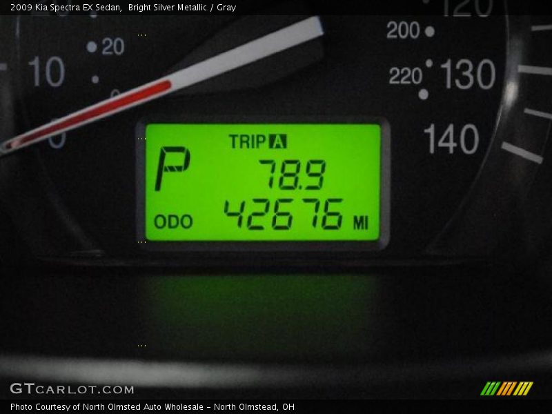 Bright Silver Metallic / Gray 2009 Kia Spectra EX Sedan