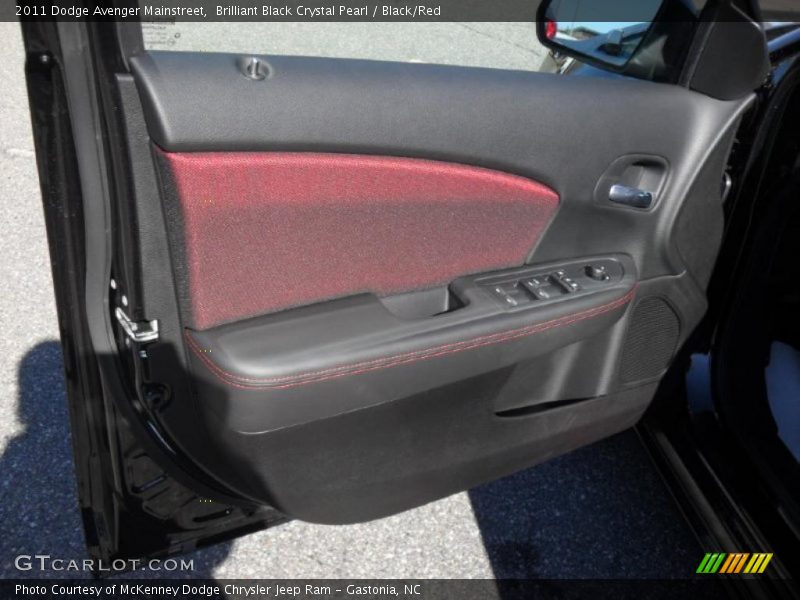 Brilliant Black Crystal Pearl / Black/Red 2011 Dodge Avenger Mainstreet