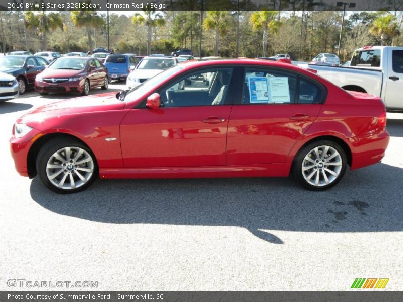 Crimson Red / Beige 2010 BMW 3 Series 328i Sedan