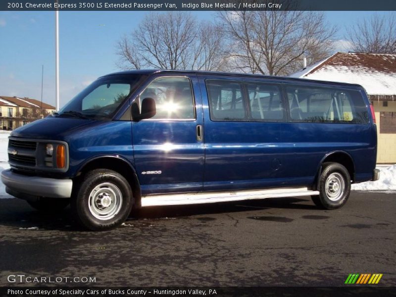 Indigo Blue Metallic / Medium Gray 2001 Chevrolet Express 3500 LS Extended Passenger Van