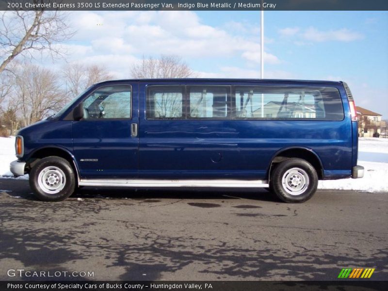 Indigo Blue Metallic / Medium Gray 2001 Chevrolet Express 3500 LS Extended Passenger Van