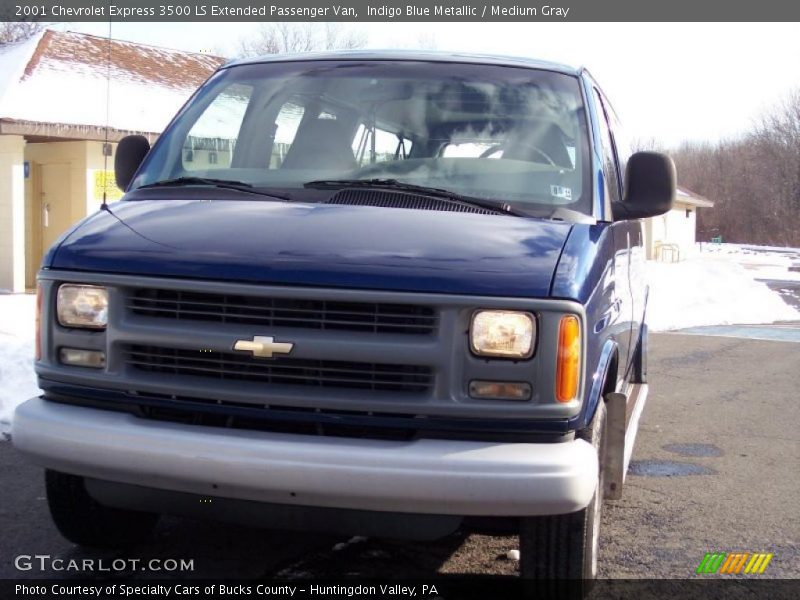 Indigo Blue Metallic / Medium Gray 2001 Chevrolet Express 3500 LS Extended Passenger Van
