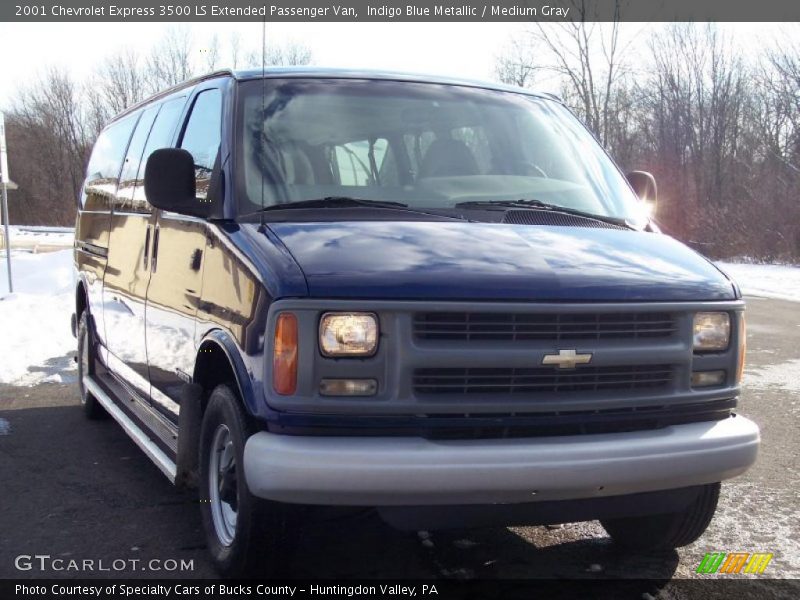 Indigo Blue Metallic / Medium Gray 2001 Chevrolet Express 3500 LS Extended Passenger Van