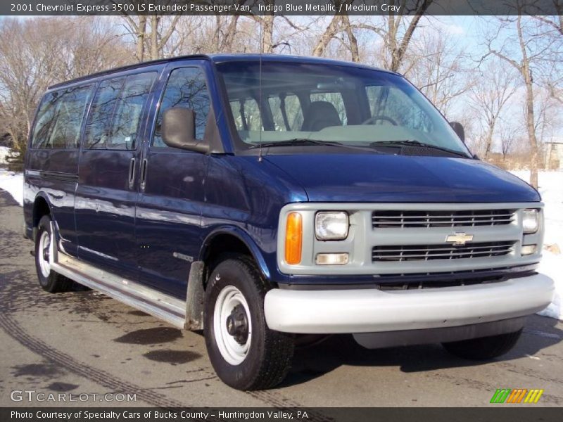 Indigo Blue Metallic / Medium Gray 2001 Chevrolet Express 3500 LS Extended Passenger Van