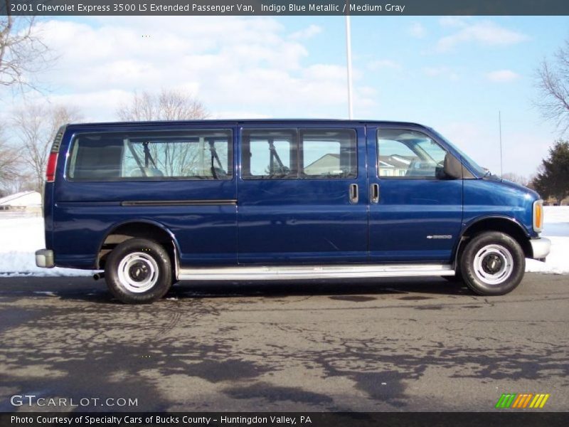 Indigo Blue Metallic / Medium Gray 2001 Chevrolet Express 3500 LS Extended Passenger Van