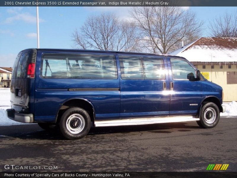 Indigo Blue Metallic / Medium Gray 2001 Chevrolet Express 3500 LS Extended Passenger Van