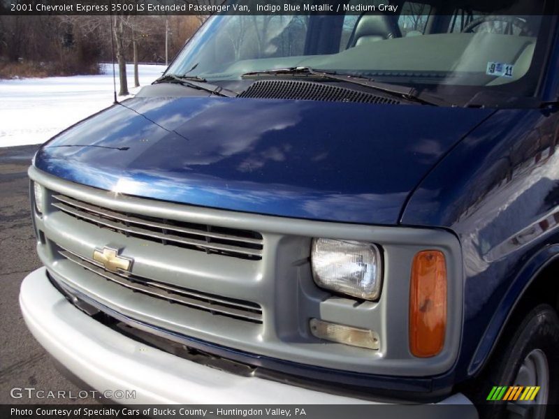 Indigo Blue Metallic / Medium Gray 2001 Chevrolet Express 3500 LS Extended Passenger Van