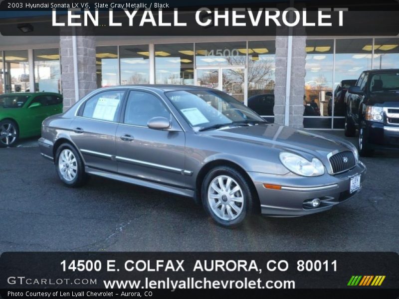 Slate Gray Metallic / Black 2003 Hyundai Sonata LX V6