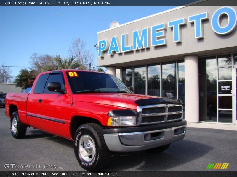 Flame Red / Mist Gray 2001 Dodge Ram 1500 ST Club Cab
