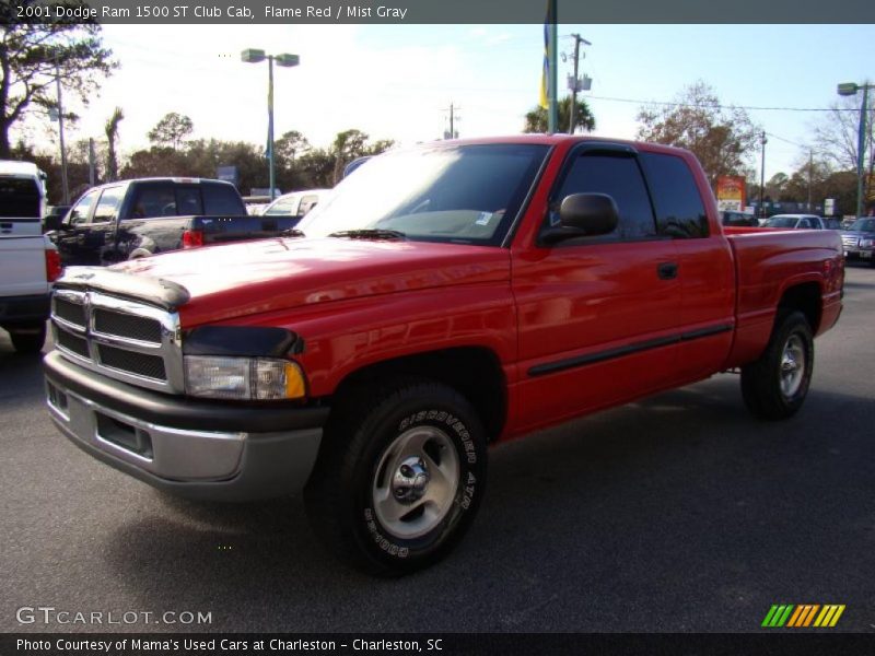 Flame Red / Mist Gray 2001 Dodge Ram 1500 ST Club Cab