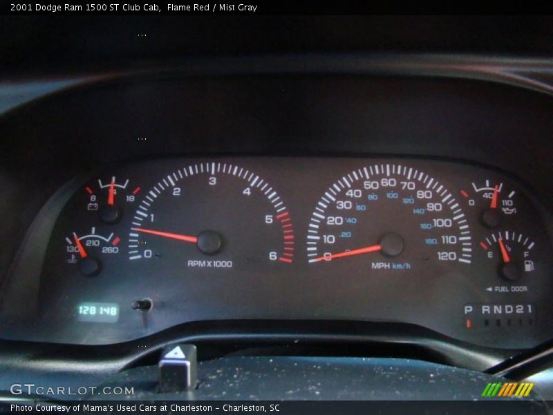Flame Red / Mist Gray 2001 Dodge Ram 1500 ST Club Cab