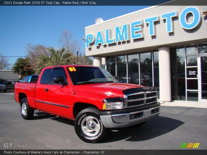 Flame Red / Mist Gray 2001 Dodge Ram 1500 ST Club Cab