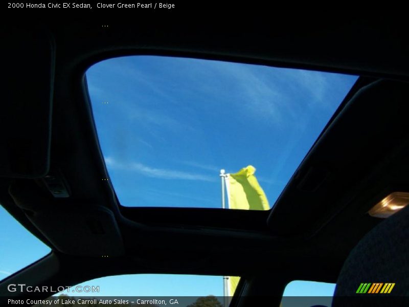 Clover Green Pearl / Beige 2000 Honda Civic EX Sedan