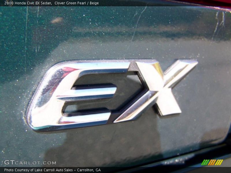 Clover Green Pearl / Beige 2000 Honda Civic EX Sedan