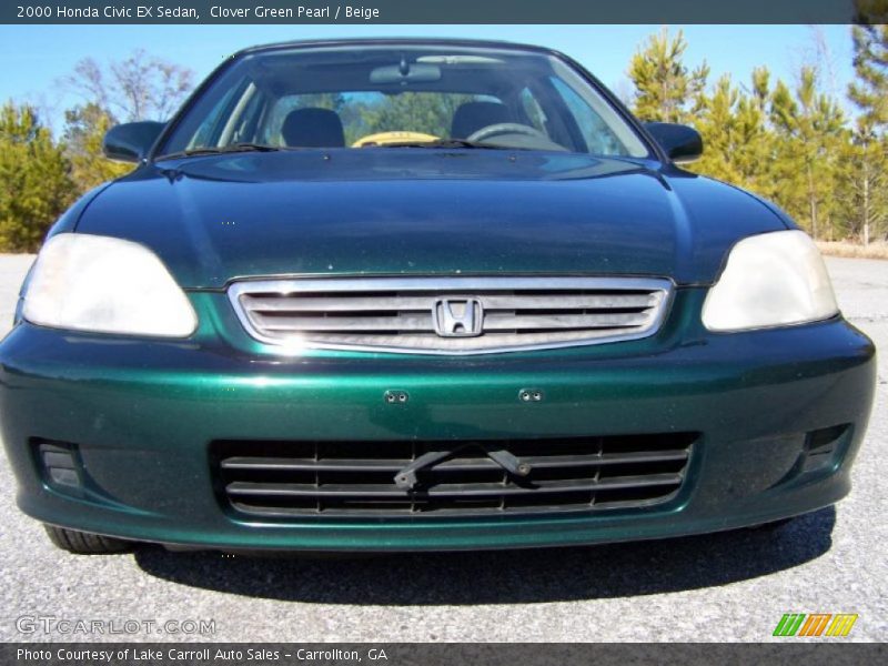 Clover Green Pearl / Beige 2000 Honda Civic EX Sedan