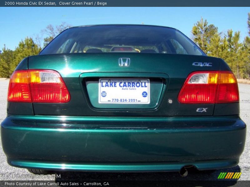 Clover Green Pearl / Beige 2000 Honda Civic EX Sedan