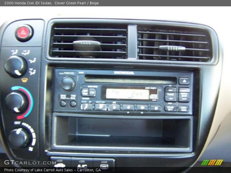 Clover Green Pearl / Beige 2000 Honda Civic EX Sedan