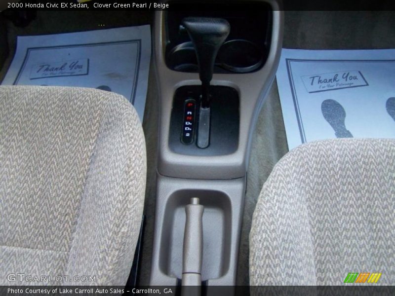 Clover Green Pearl / Beige 2000 Honda Civic EX Sedan