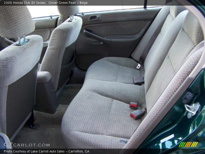 Clover Green Pearl / Beige 2000 Honda Civic EX Sedan