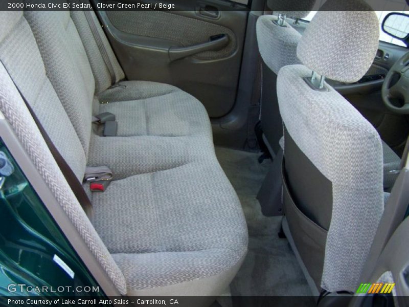 Clover Green Pearl / Beige 2000 Honda Civic EX Sedan