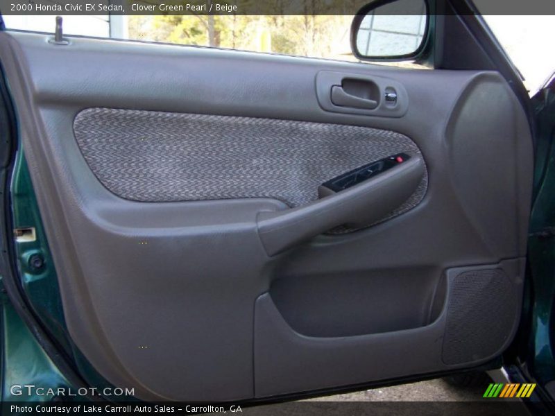 Clover Green Pearl / Beige 2000 Honda Civic EX Sedan