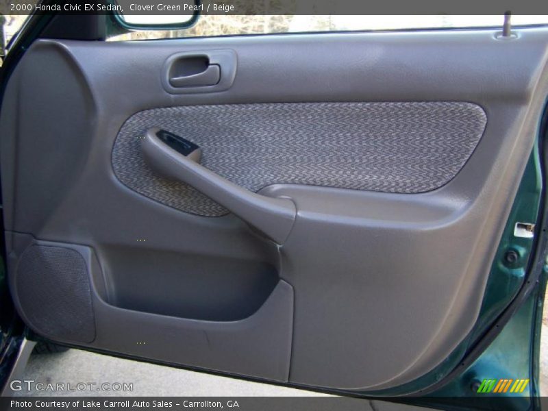 Clover Green Pearl / Beige 2000 Honda Civic EX Sedan