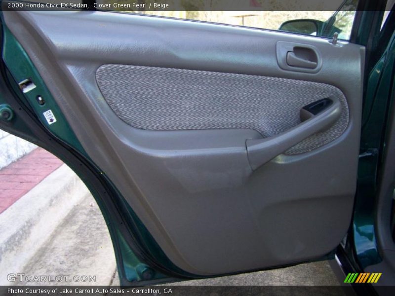 Clover Green Pearl / Beige 2000 Honda Civic EX Sedan