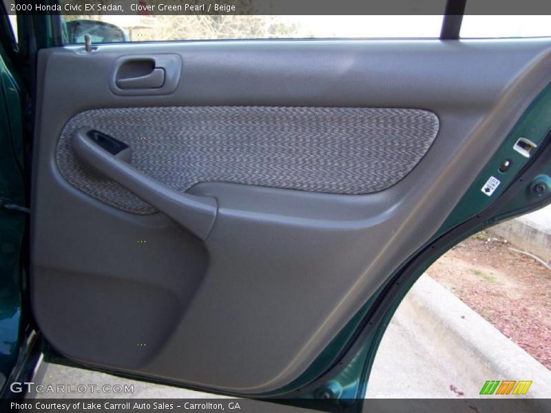Clover Green Pearl / Beige 2000 Honda Civic EX Sedan