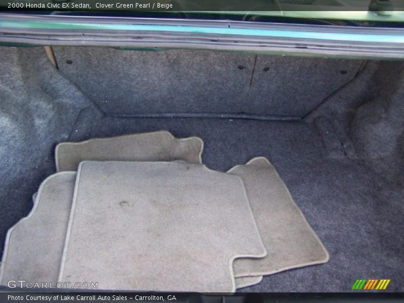 Clover Green Pearl / Beige 2000 Honda Civic EX Sedan