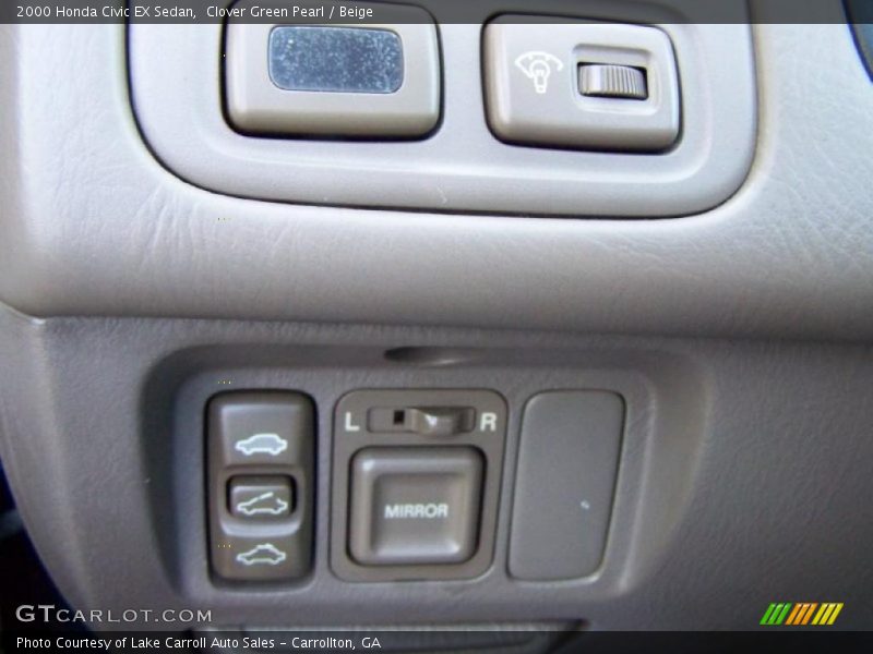 Clover Green Pearl / Beige 2000 Honda Civic EX Sedan