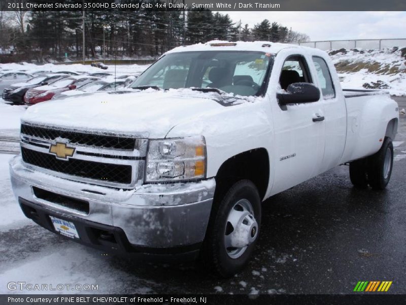 Summit White / Dark Titanium 2011 Chevrolet Silverado 3500HD Extended Cab 4x4 Dually