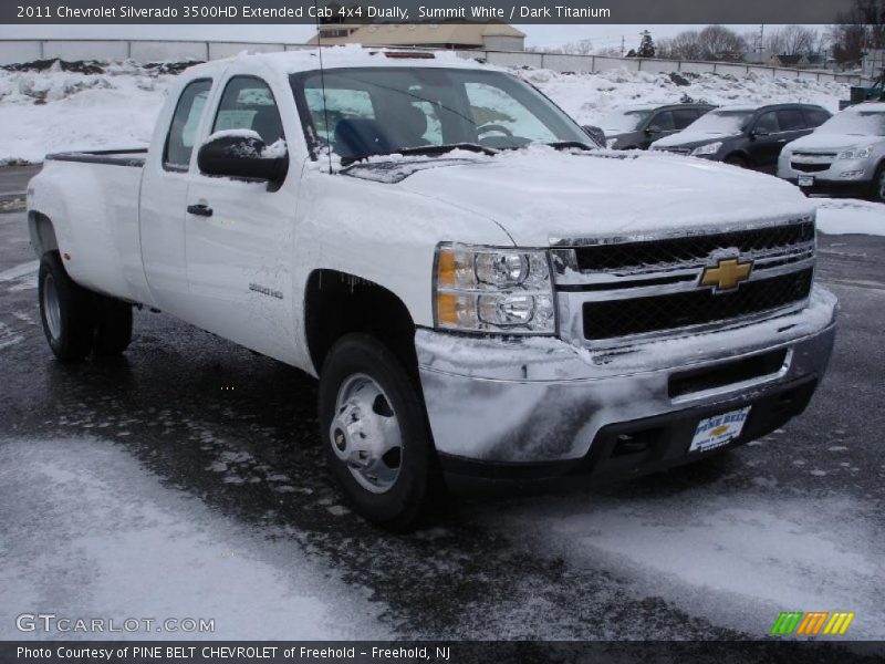 Summit White / Dark Titanium 2011 Chevrolet Silverado 3500HD Extended Cab 4x4 Dually