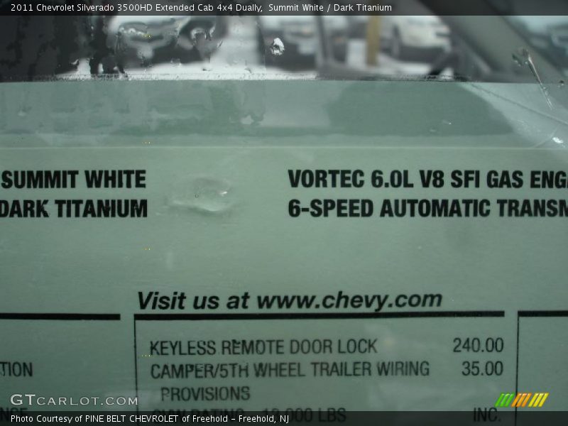 Summit White / Dark Titanium 2011 Chevrolet Silverado 3500HD Extended Cab 4x4 Dually