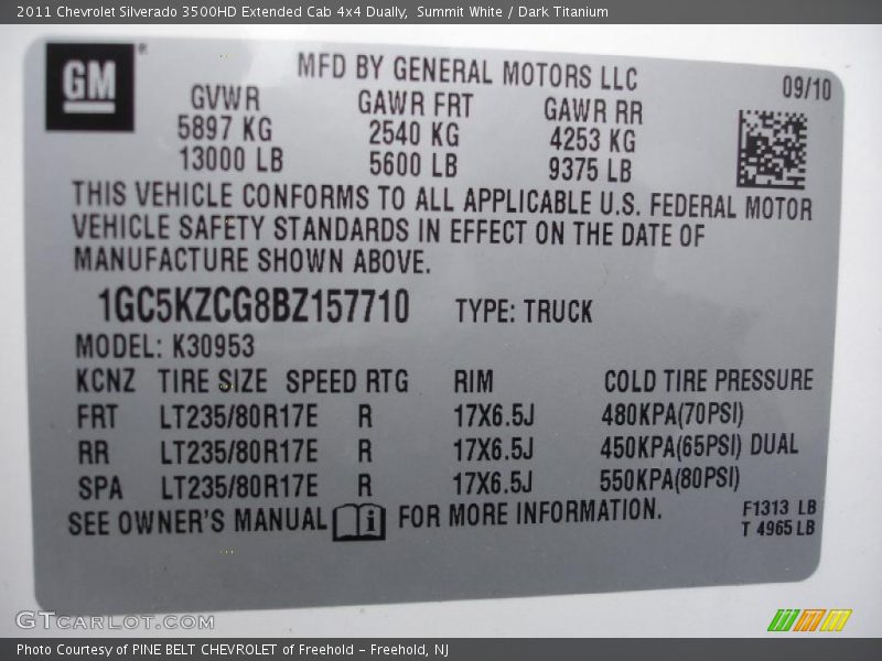 Summit White / Dark Titanium 2011 Chevrolet Silverado 3500HD Extended Cab 4x4 Dually