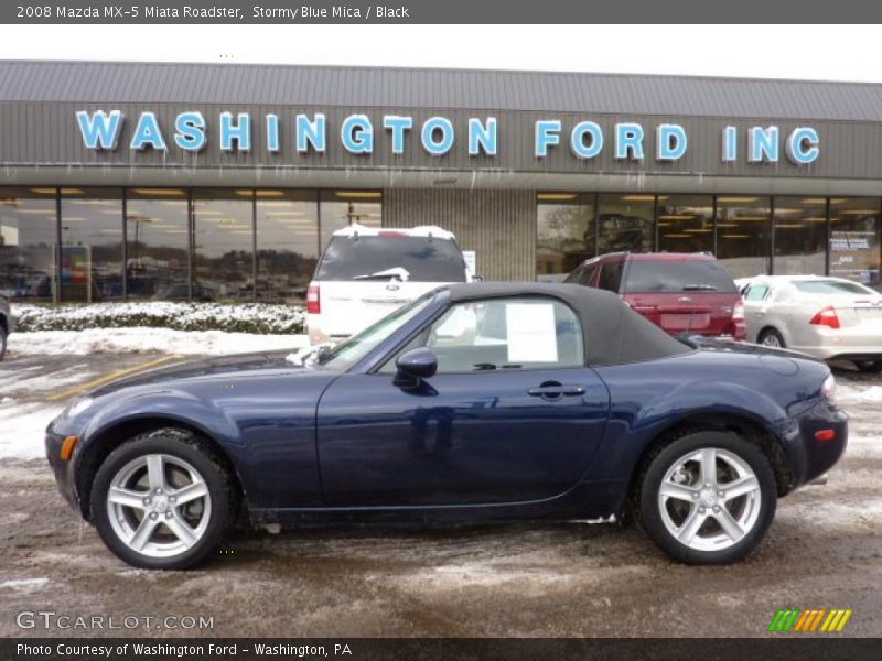 Stormy Blue Mica / Black 2008 Mazda MX-5 Miata Roadster