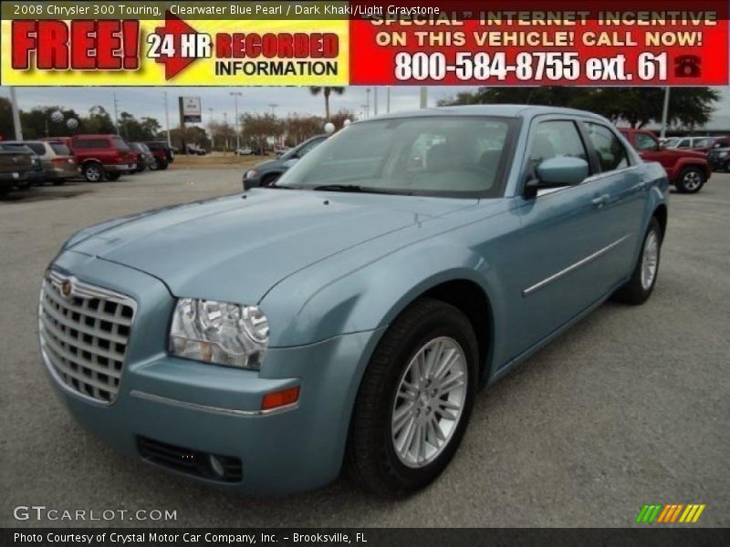 Clearwater Blue Pearl / Dark Khaki/Light Graystone 2008 Chrysler 300 Touring