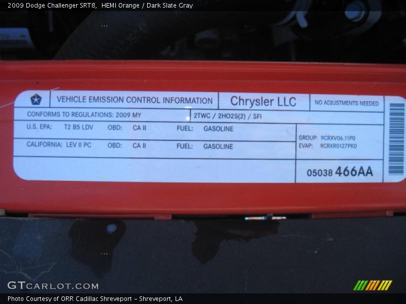 HEMI Orange / Dark Slate Gray 2009 Dodge Challenger SRT8