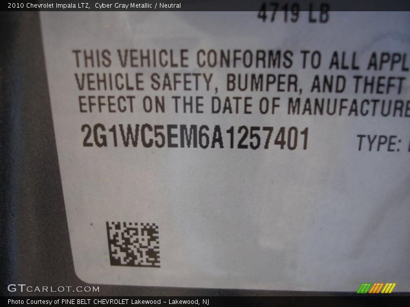 Cyber Gray Metallic / Neutral 2010 Chevrolet Impala LTZ