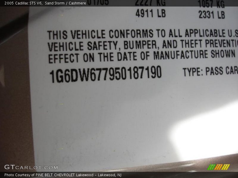 Sand Storm / Cashmere 2005 Cadillac STS V6