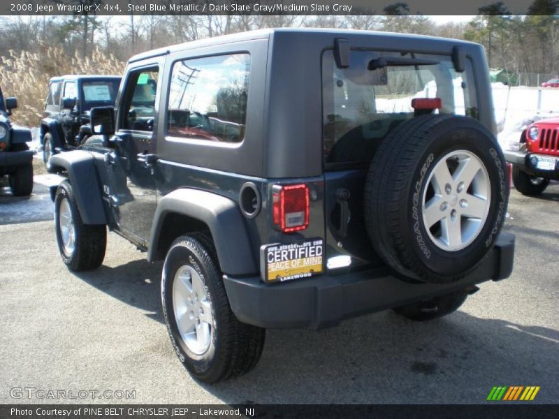 Steel Blue Metallic / Dark Slate Gray/Medium Slate Gray 2008 Jeep Wrangler X 4x4
