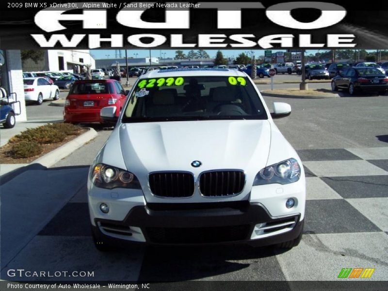 Alpine White / Sand Beige Nevada Leather 2009 BMW X5 xDrive30i