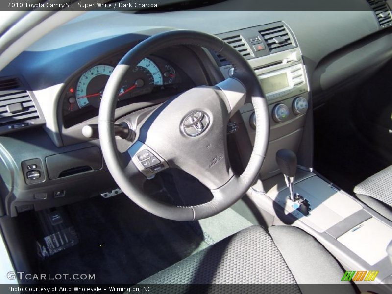 Super White / Dark Charcoal 2010 Toyota Camry SE