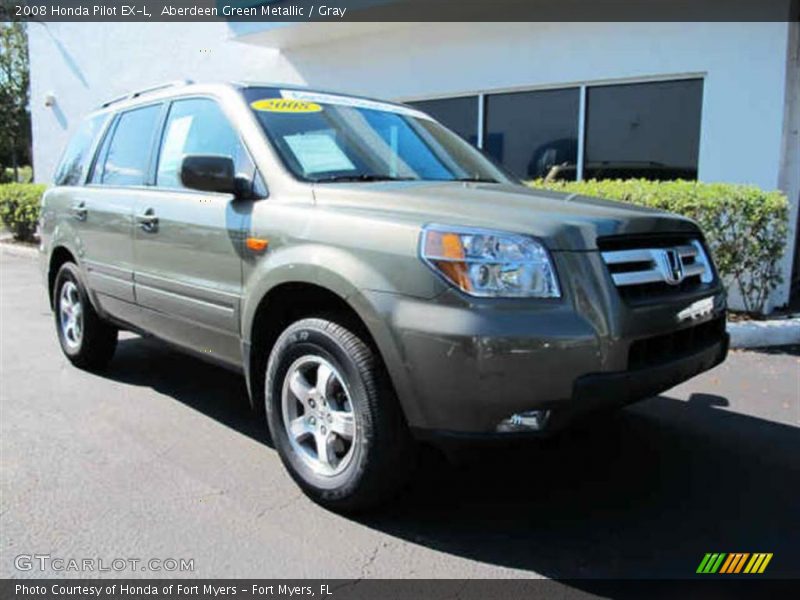 Aberdeen Green Metallic / Gray 2008 Honda Pilot EX-L