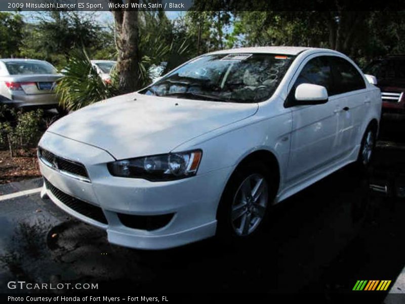 Wicked White Satin / Black 2009 Mitsubishi Lancer ES Sport